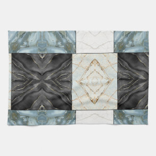 Modern Abstract Marble Agate Geometric Block Tea Towel
