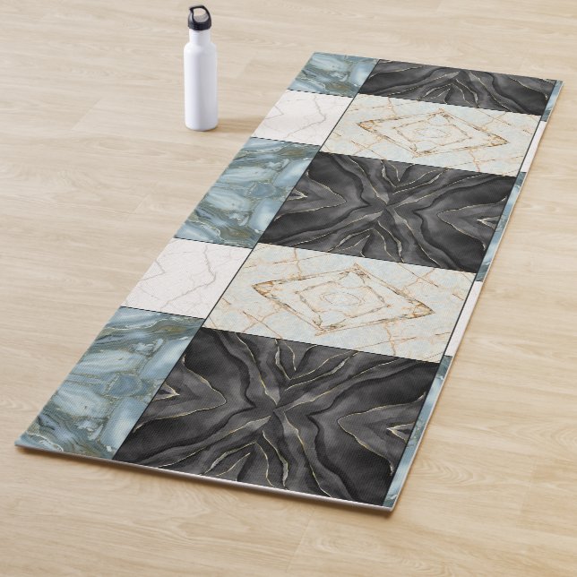 Modern Abstract Marble Agate Geometric Block Yoga Mat (In Situ)