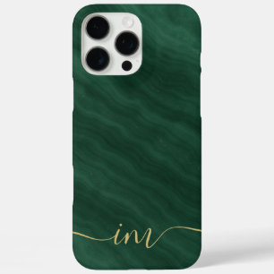 Modern Abstract Marble Design with Initials & Name iPhone 16 Pro Max Case