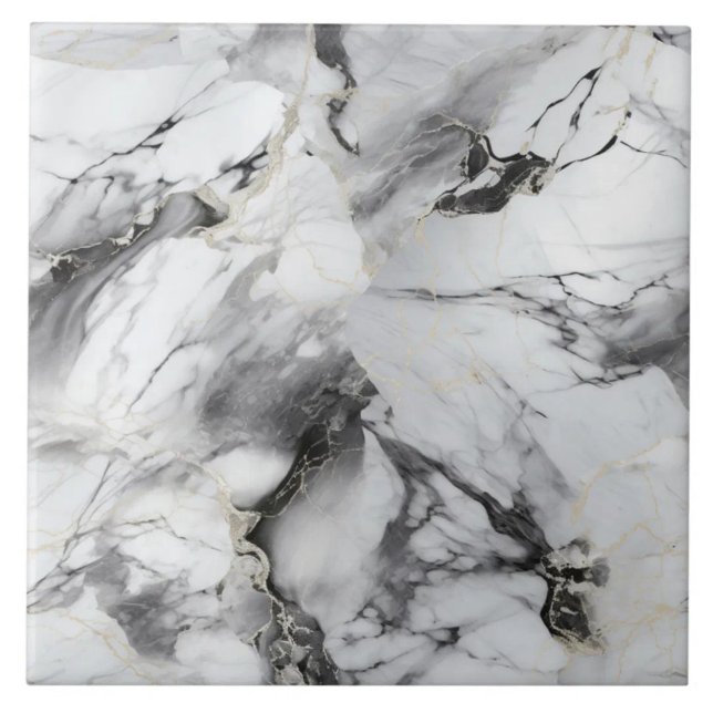 Modern Abstract Marble Luxe Tile (The complete printed tile design. Tiles sold individually.)