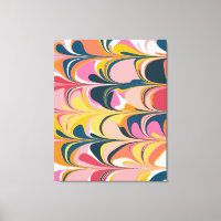 Modern Abstract Marble Swirl in Pink and Yellow