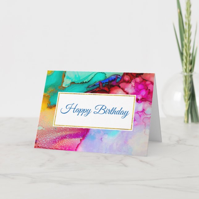 Modern Abstract Marble Watercolor Design Card (Front)