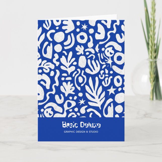 Modern Abstract Matisse Cut-Out Pattern Seamless Card (Front)