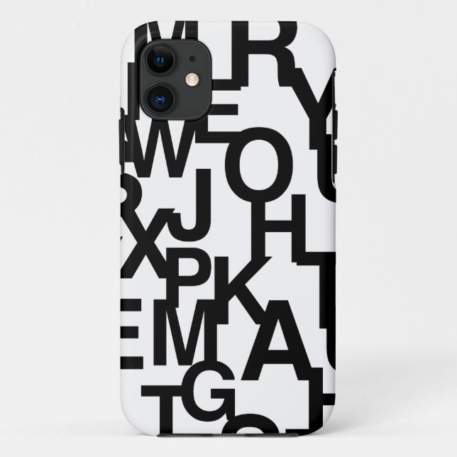 Modern, abstract, messy pattern with letters Case-Mate iPhone case (Back)