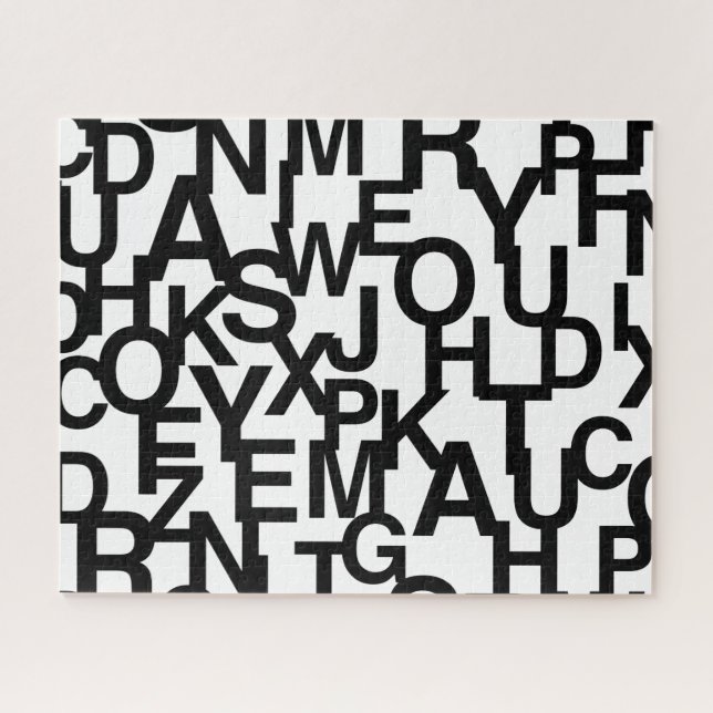 Modern, abstract, messy pattern with letters jigsaw puzzle (Horizontal)