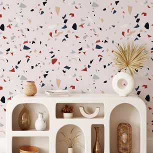 Modern Abstract Mid Century Terrazzo Pattern Wallpaper