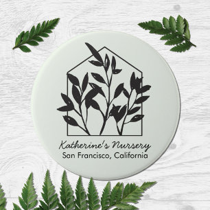 Modern Abstract Minimalist Black Houseplant 7.5 Cm Round Badge