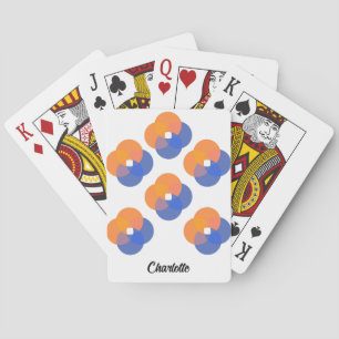 Modern Abstract Minimalist Circles Orange Blue Playing Cards