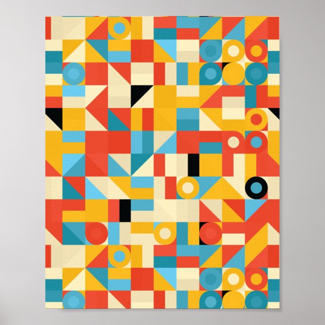 Modern Abstract Minimalist Circles Triangles Poster (Front)