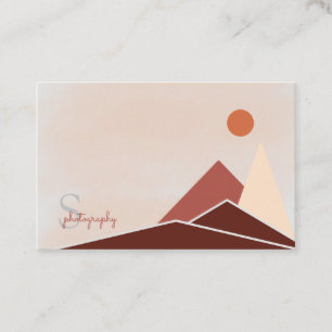 Modern Abstract Minimalist Mountains Professional  Business Card
