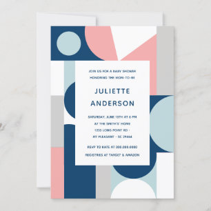 Modern Abstract Minimalist Nautical Baby Shower Invitation