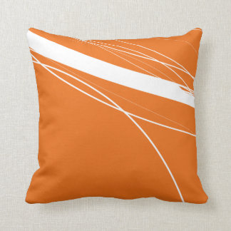 Modern Abstract Minimalist Orange-White Cushion