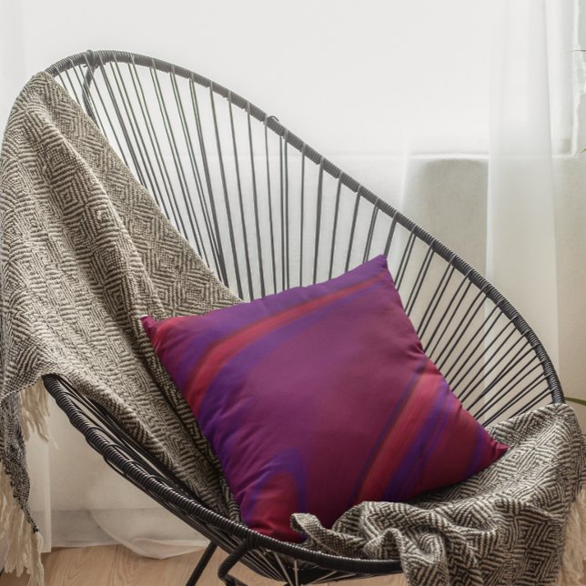 Modern Abstract Minimalist Red Purple Swirl Cushion (Creator Uploaded)