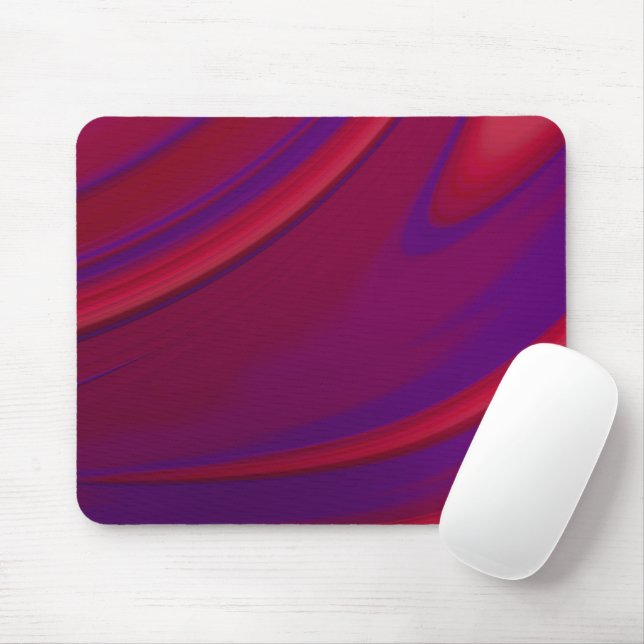 Modern Abstract Minimalist Red Purple Swirl Mouse Mat (With Mouse)