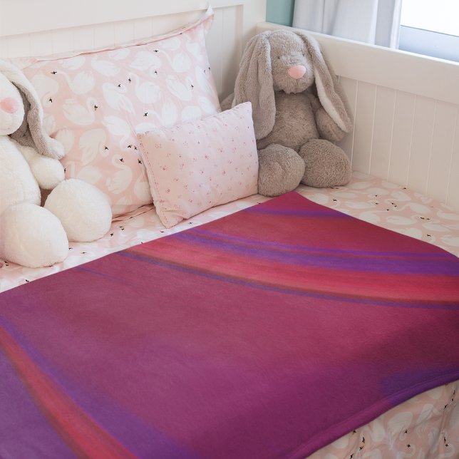 Modern Abstract Minimalist Red Purple Swirl Small Fleece Blanket (Creator Uploaded)