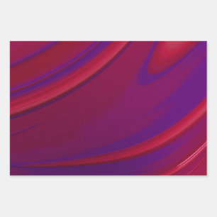 Modern Abstract Minimalist Red Purple Swirl Wrapping Paper Sheet