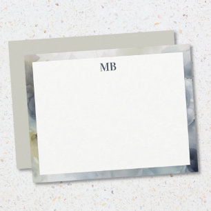 Modern Abstract Monogram Blue Olive Green Card