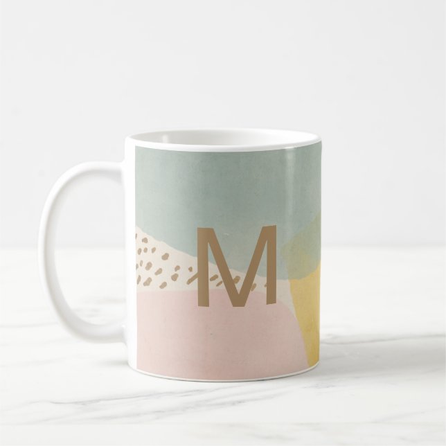 Modern Abstract Monogram Colourful Coffee Mug (Left)