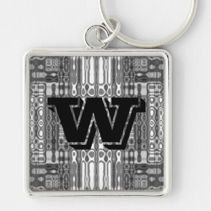 Modern abstract monogram key ring