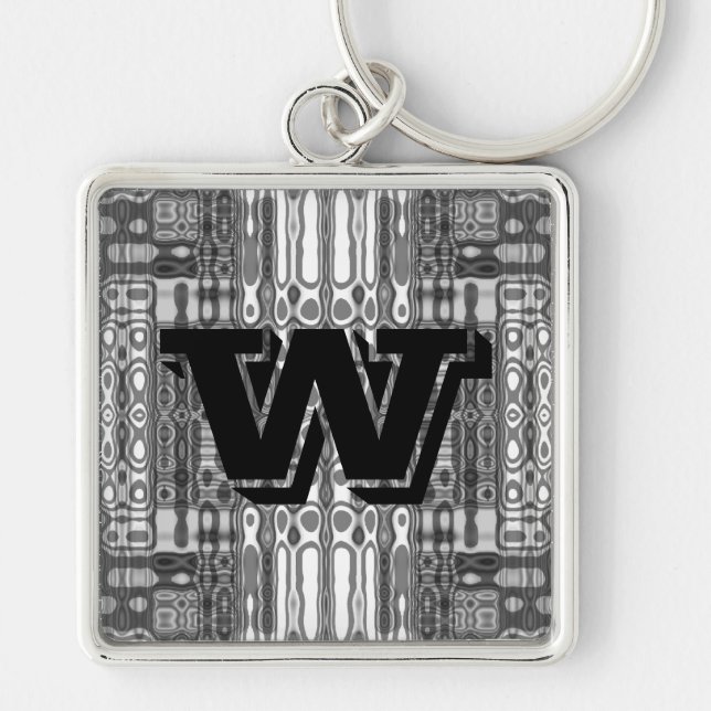 Modern abstract monogram key ring (Front)