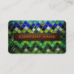 Modern Abstract Mosaic Leather Look #13 Business Card