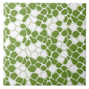 Modern, abstract mosaic, pastel green, white tile