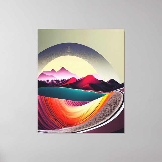 Modern Abstract Mountain Landscape Minimalist   Canvas Print (Front)