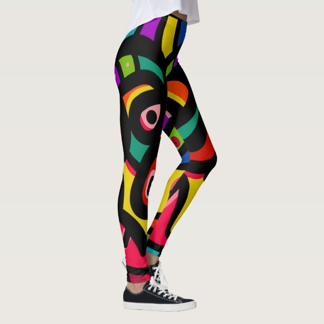 Modern Abstract Multi Colour Leggings (Right)