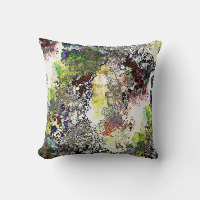 Modern Abstract Multi-Colour Textured Pattern Cushion (Front)