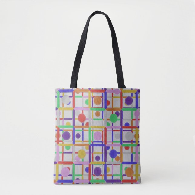 Modern Abstract Multi-coloured Tote Bag (Front)