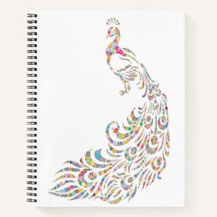 Modern Abstract Multicolor Peacock  Notebook