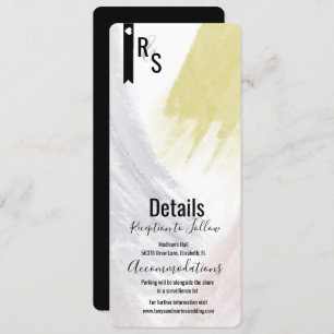 Modern Abstract Mustard Blush Wedding Details Invitation