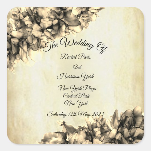 Modern Abstract Natural Elegant Haze wedding      Square Sticker (Front)