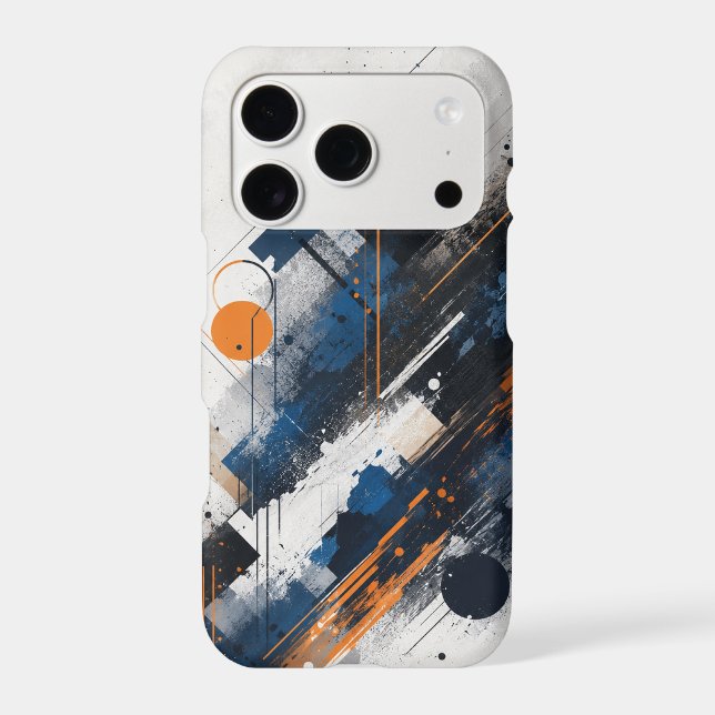 Modern Abstract Navy Orange Phone Case (Back)