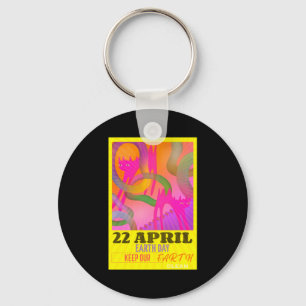 Modern Abstract Neon Art For Earth Day T Shirt Key Ring