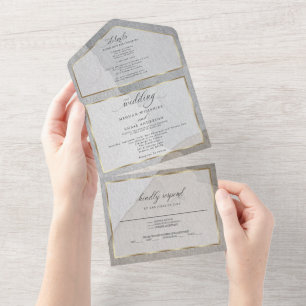Modern Abstract Neutral Colours  All In One Invitation