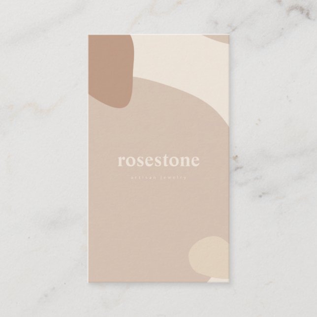 Modern Abstract Neutral Sand Beige Cream Shapes Business Card (Front)