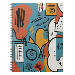 Modern Abstract Notebook – Blue and Orange Design