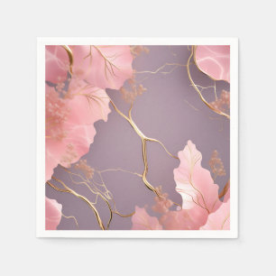 Modern Abstract on Pink Marble Napkin