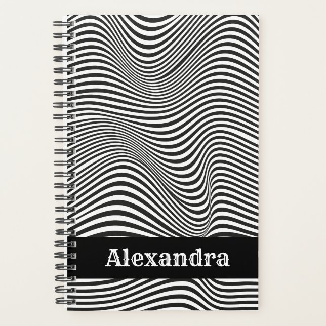 Modern Abstract Optical Illusion Personalised  Planner (Front)