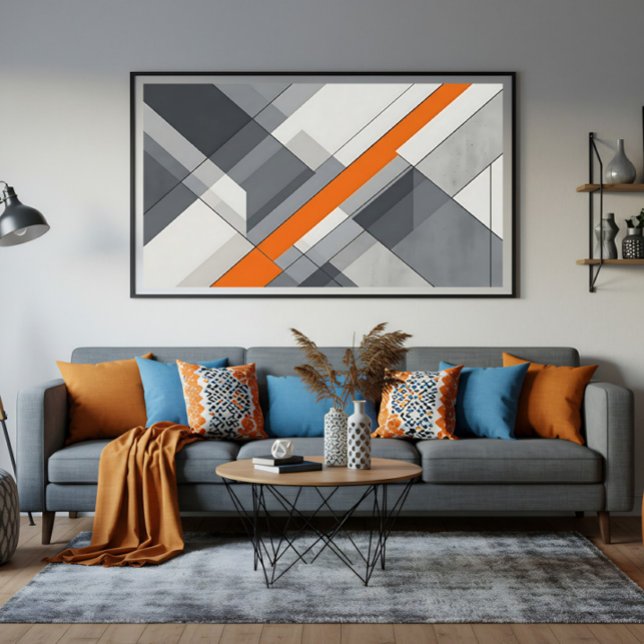 Modern Abstract Orange Accent Canvas Print (Creator Uploaded)