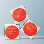 Modern Abstract Orange Custom Wedding Thank You Classic Round Sticker<br><div class="desc">Modern Abstract Shapes Orange Bold Unique Custom Wedding Thank You Classic Round Sticker</div>
