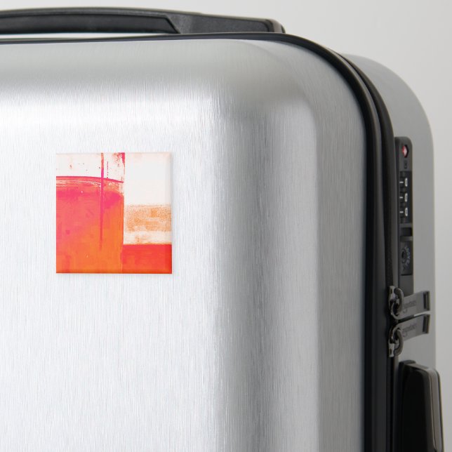 Modern Abstract Orange Geometric Graphic Pattern Magnet (In Situ (Luggage))