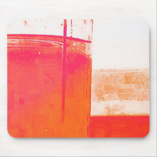 Modern Abstract Orange Geometric Graphic Pattern Mouse Mat