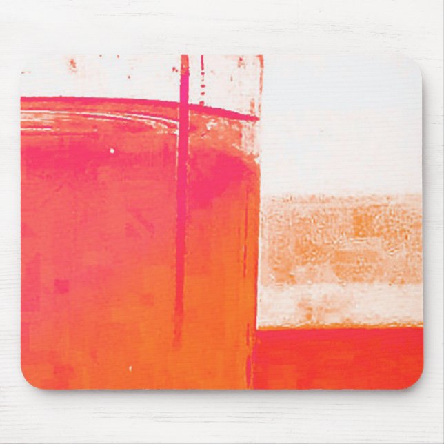 Modern Abstract Orange Geometric Graphic Pattern Mouse Mat (Front)