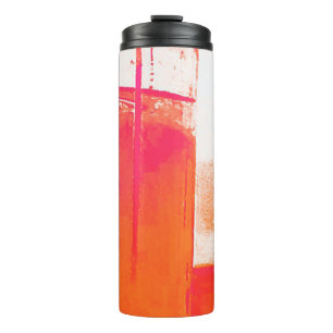 Modern Abstract Orange Geometric Graphic Pattern Thermal Tumbler