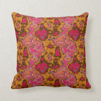 Modern Abstract Orange Pink Blue Pattern Throw Pil Cushion