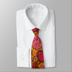 Modern Abstract Orange Pink Blue Pattern Tie