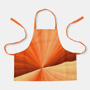 Modern Abstract Orange Red Vanilla Graphic Fractal Apron