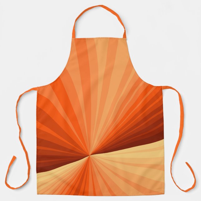 Modern Abstract Orange Red Vanilla Graphic Fractal Apron (Front)